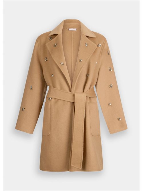 Cappotto in lana con ricami gioiello LIU JO | MF5111T4627/71320